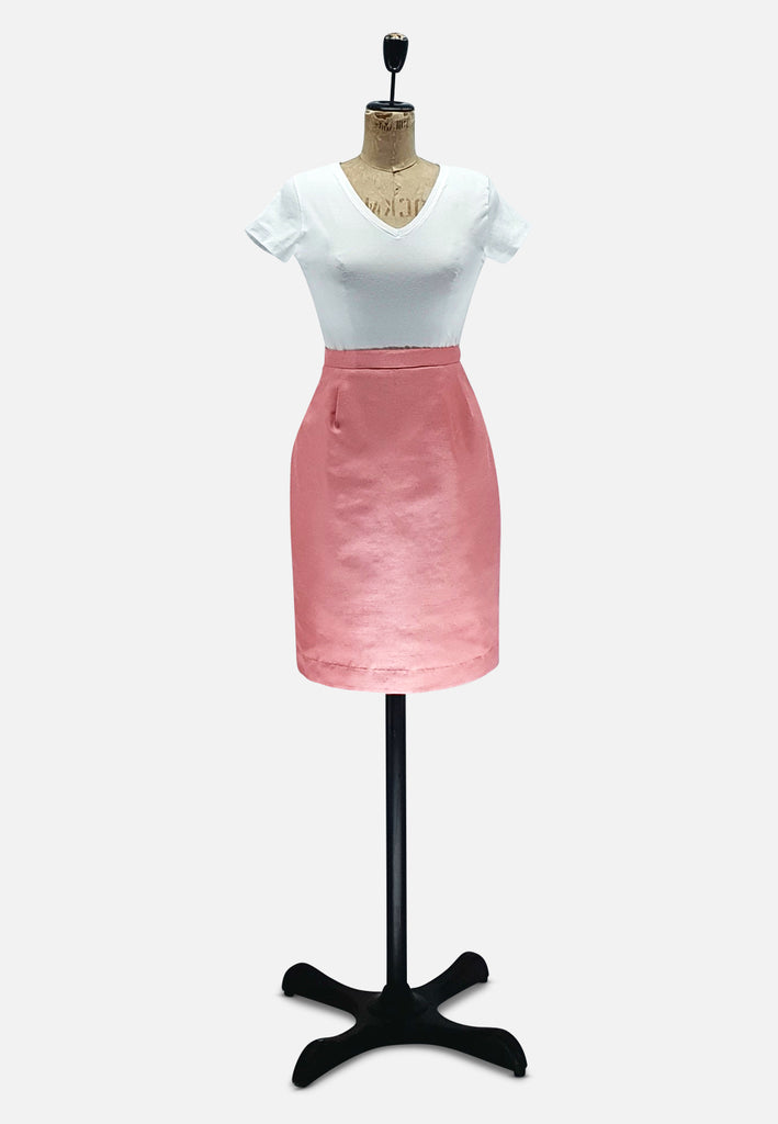 Vintage Clothing - Blush Pink Pencil Skirt - Painted Bird Vintage Boutique & The Aviary - Skirts
