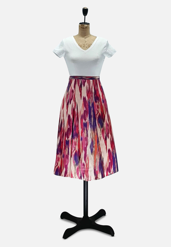 Vintage Clothing - Watercolor Skirt - Painted Bird Vintage Boutique & The Aviary - Skirts
