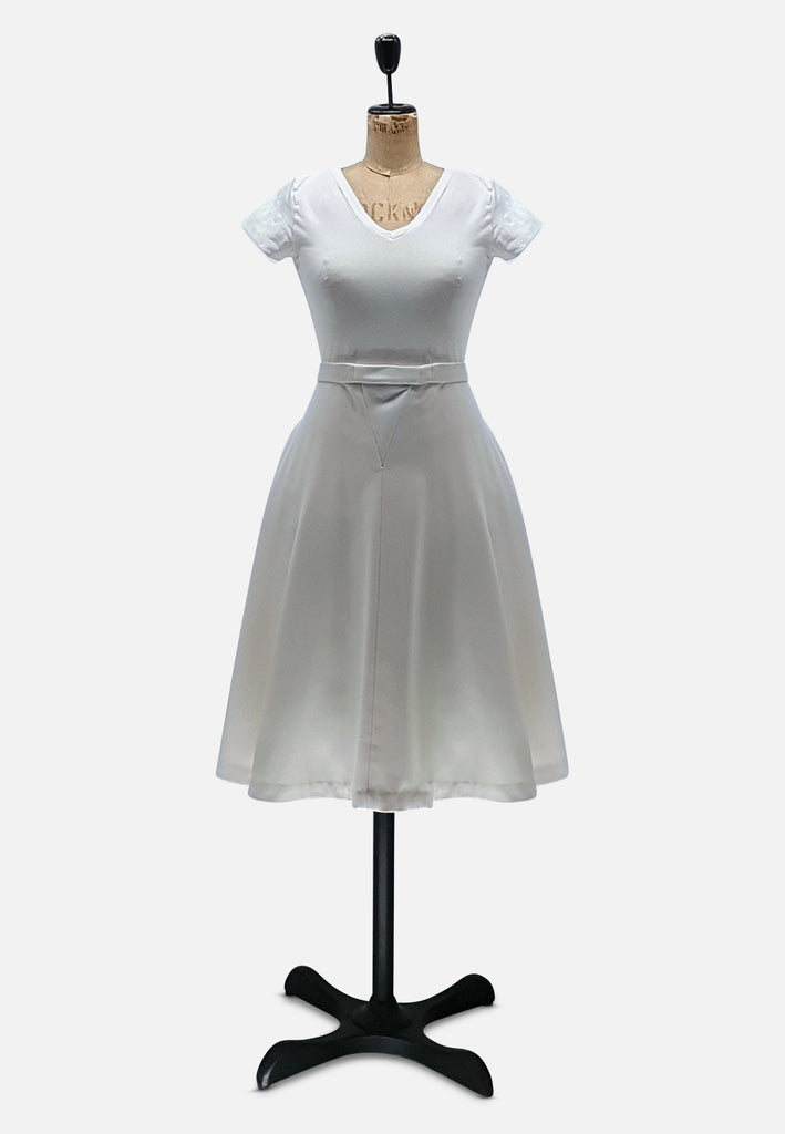 Vintage Clothing - Wiley off-White Flare Skirt - Painted Bird Vintage Boutique & The Aviary - Skirts