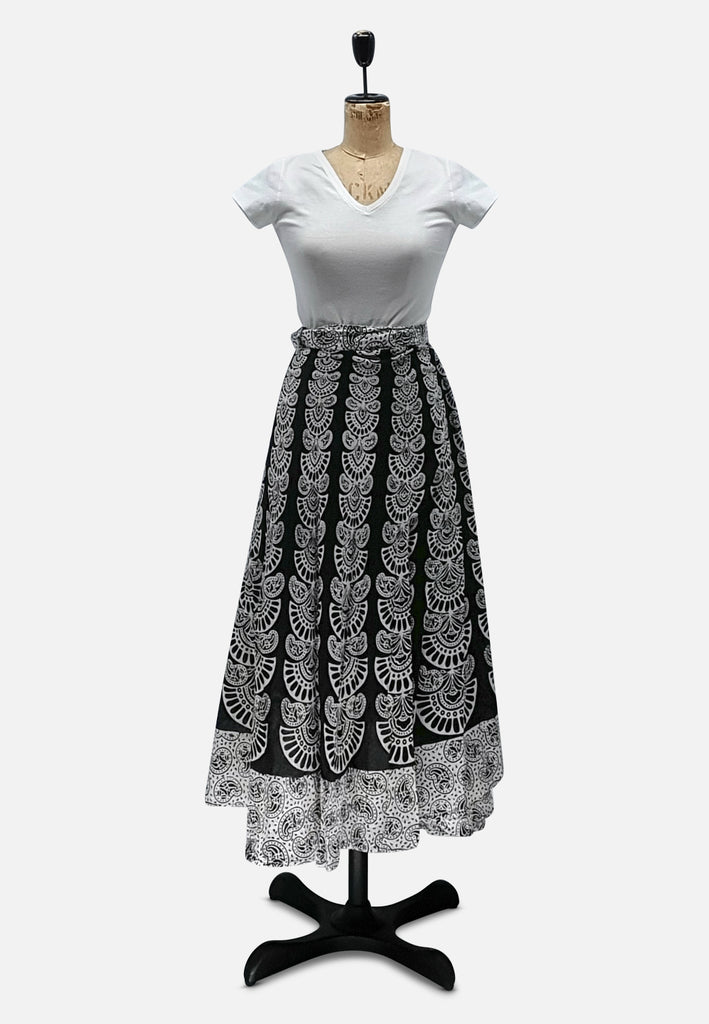 Vintage Clothing - Black & White Boho Babe Skirt - Painted Bird Vintage Boutique & The Aviary - Skirts