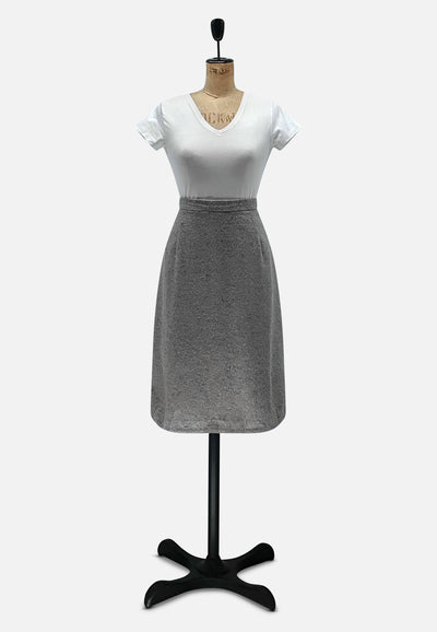 Vintage Clothing - Classy Grey Straight Skirt - Painted Bird Vintage Boutique & The Aviary - Skirts