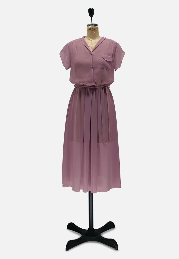 Vintage Clothing - Sheer Mauveberry - Painted Bird Vintage Boutique & The Aviary - Dresses