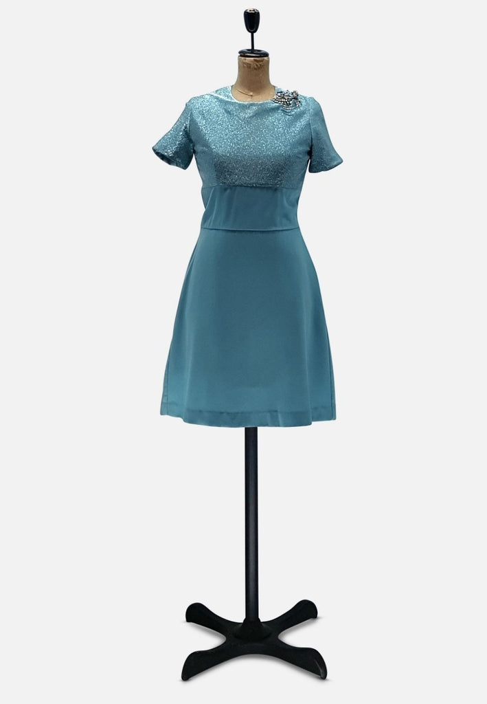 Vintage Clothing - Lil Blue Number Dress - Painted Bird Vintage Boutique & The Aviary - Dresses