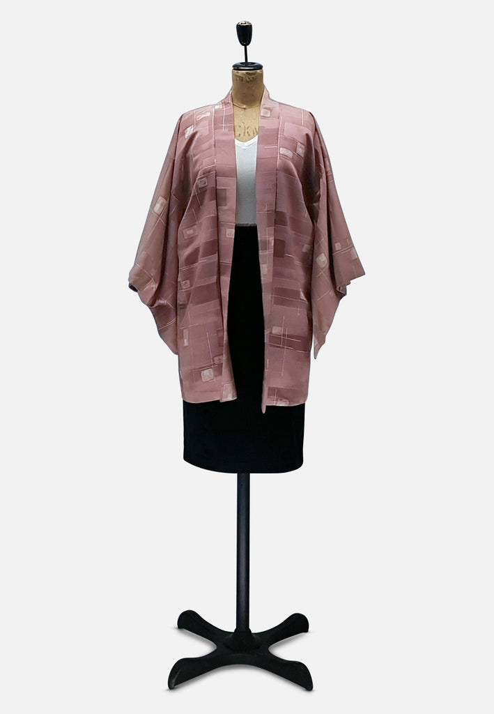 Vintage Clothing - Salmon Sensation Japanese Silk Kimono - Painted Bird Vintage Boutique & The Aviary - Kimono