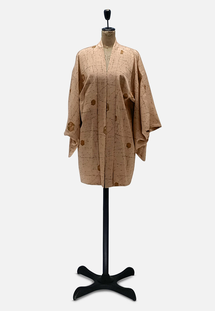 Vintage Clothing - Neutral Nuances Reversible Japanese Kimono - Painted Bird Vintage Boutique & The Aviary - Kimono