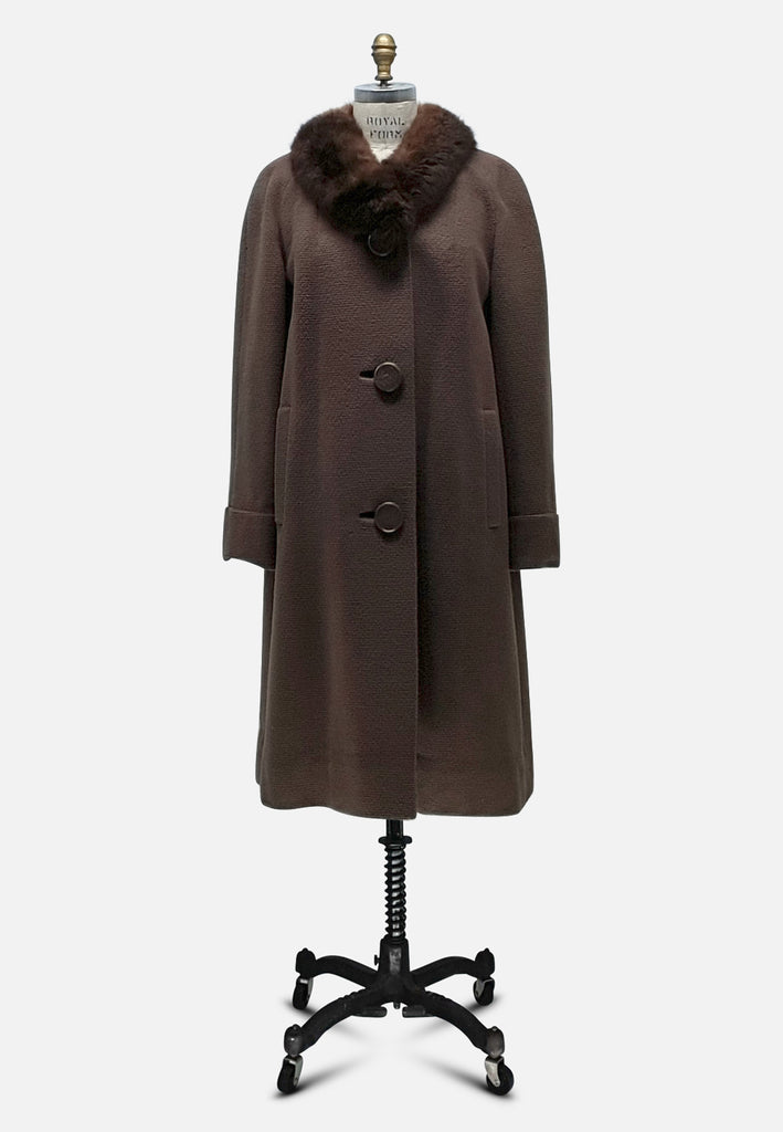Vintage Clothing - Ataahua in Brown Coat - Painted Bird Vintage Boutique & The Aviary - Coats & Jackets
