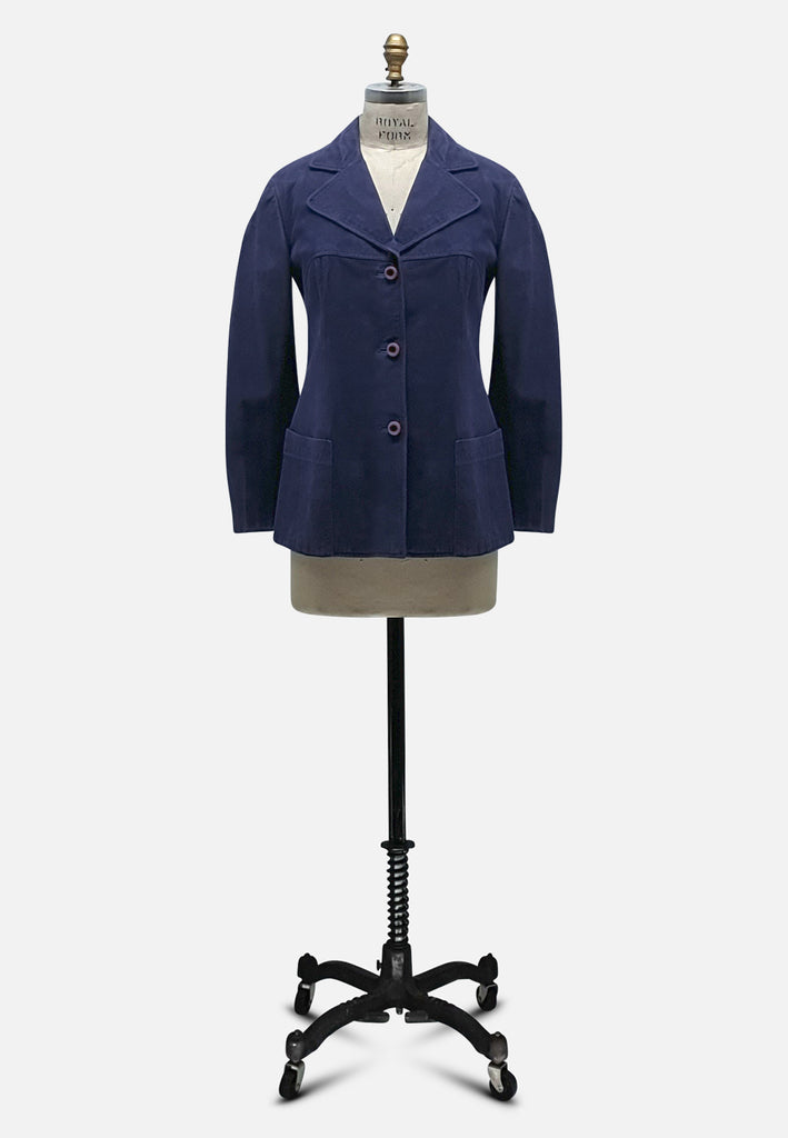 Vintage Clothing - Suede Me in Blue Jacket - Painted Bird Vintage Boutique & The Aviary - Coats & Jackets