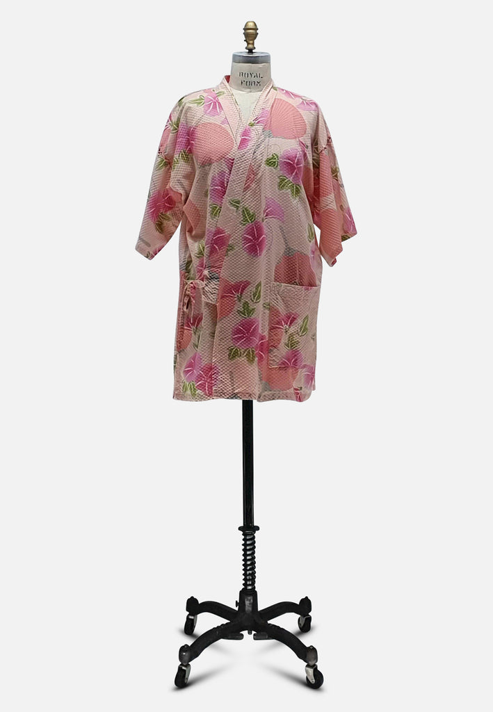 Vintage Clothing - Delicate Flowers Seersucker Kimono - Painted Bird Vintage Boutique & The Aviary - Kimono
