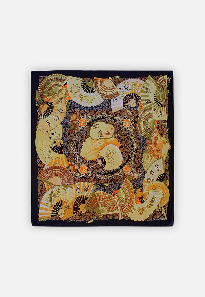 Vintage Clothing - Crane Influences Scarf - Painted Bird Vintage Boutique & The Aviary - Scarves