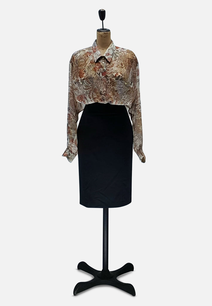 Vintage Clothing - Sheer Beige Deb Blouse - Painted Bird Vintage Boutique & The Aviary - Blouse
