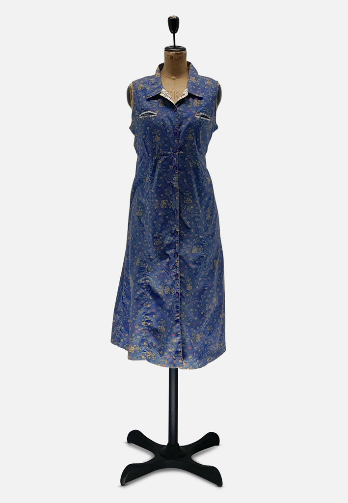 Vintage Clothing - Liberty Blue Dress - Painted Bird Vintage Boutique & The Aviary - Dresses