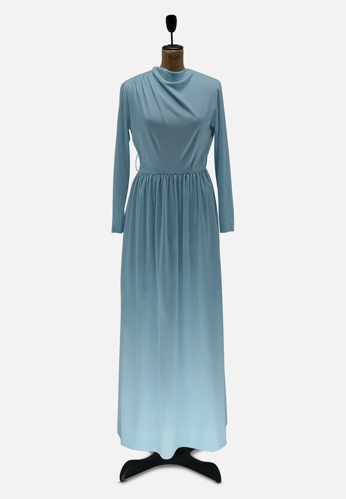 Vintage Clothing - Blue Eleganza Dress - Painted Bird Vintage Boutique & The Aviary - Dresses