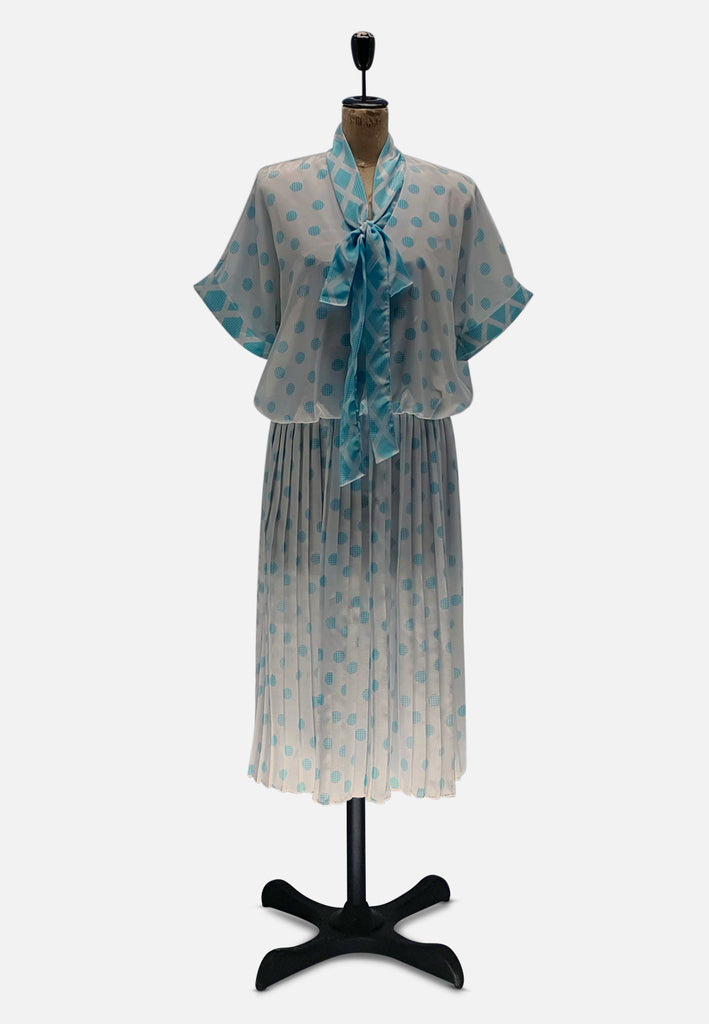 Vintage Clothing - Polka Dot Deco Revival Dress - Painted Bird Vintage Boutique & The Aviary - Dresses