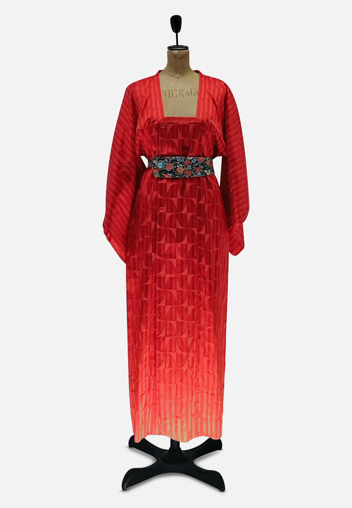 Vintage Clothing - Red Perfection Kimono Long - Painted Bird Vintage Boutique & The Aviary - Kimono