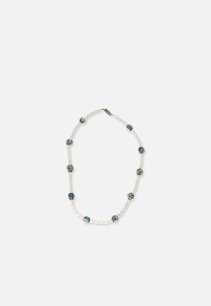 Vintage Clothing - Faux Pearl and Glass Necklace - Painted Bird Vintage Boutique & The Aviary - Necklace