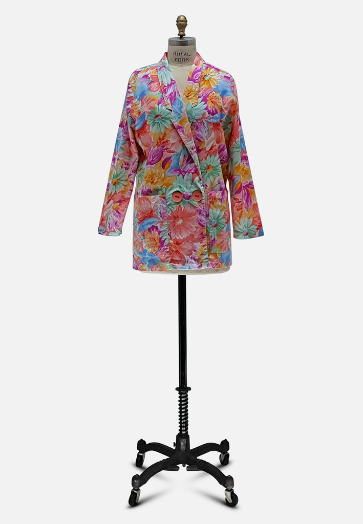 Vintage Clothing - Floral Arrangements Jacket - Painted Bird Vintage Boutique & The Aviary - Coats & Jackets