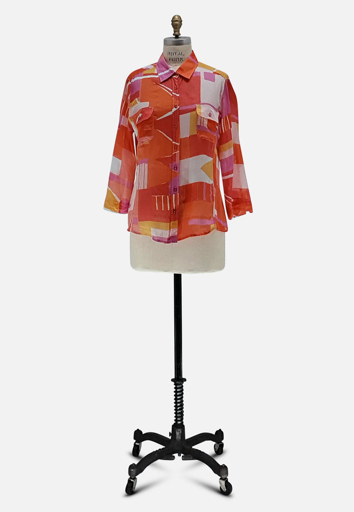 Vintage Clothing - Splash of Colour Blouse - Painted Bird Vintage Boutique & The Aviary - Blouse