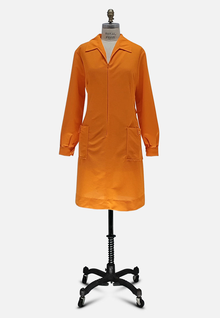 Vintage Clothing - Werk Day Orange Dress - Painted Bird Vintage Boutique & The Aviary - Dresses