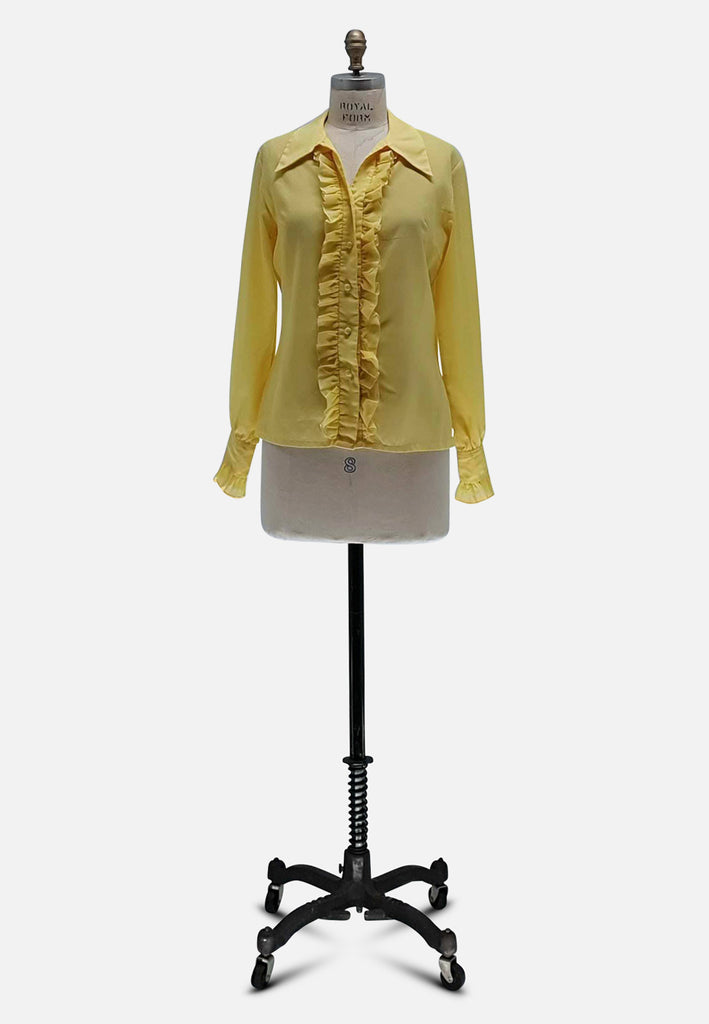 Vintage Clothing - Frilly Dot Days Blouse - Painted Bird Vintage Boutique & The Aviary - Blouse