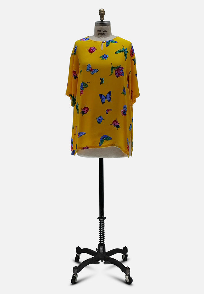 Vintage Clothing - Happy Bug Blouse - Painted Bird Vintage Boutique & The Aviary - Blouse