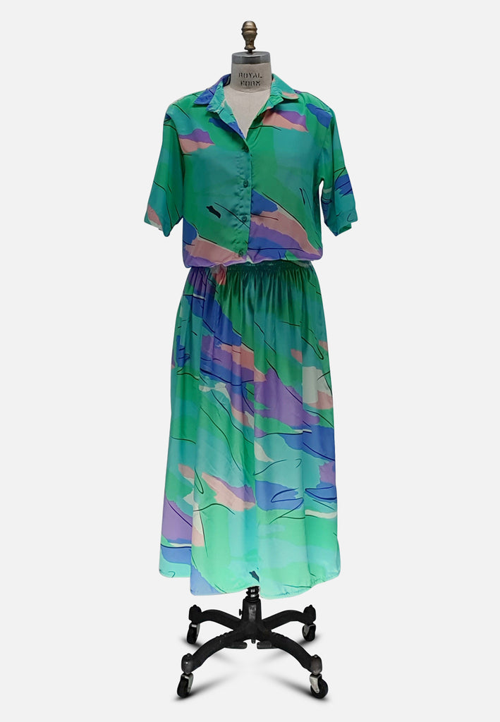 Vintage Clothing - Splash of Seafoam Dress - Painted Bird Vintage Boutique & The Aviary - Dresses