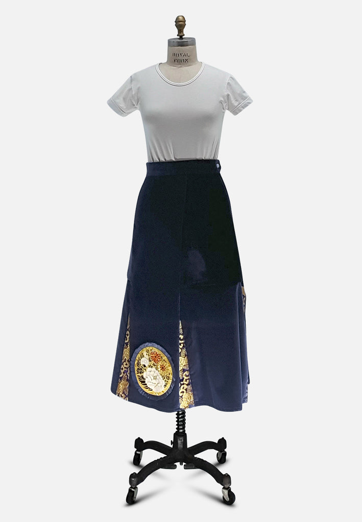 Vintage Clothing - Velvet Symmetry Skirt - Painted Bird Vintage Boutique & The Aviary - Skirts