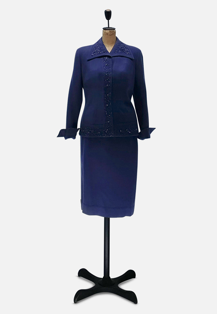 Vintage Clothing - Beaded Blue Sensation Ensemble - Painted Bird Vintage Boutique & The Aviary - Ensemble