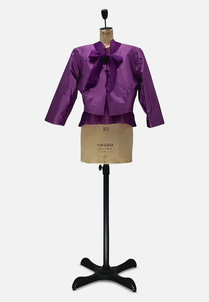 Vintage Clothing - Orchid Silk Bolero - Painted Bird Vintage Boutique & The Aviary - Coats & Jackets
