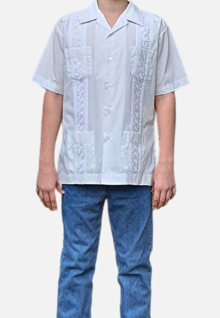 Vintage Clothing - White Cubano - Painted Bird Vintage Boutique & The Aviary - Mens