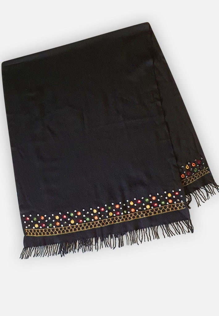 Vintage Clothing - Cashmere Black Party Wrap Scarf - Painted Bird Vintage Boutique & The Aviary - Scarves