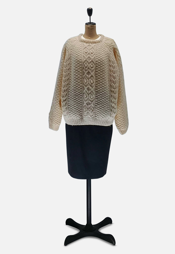 Vintage Clothing - Chunky Cream Knit - Painted Bird Vintage Boutique & The Aviary - Knit