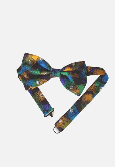 Vintage Clothing - Gold and Blue Bow Tie - Painted Bird Vintage Boutique & The Aviary - Tie
