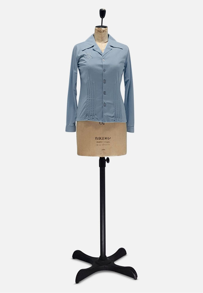 Vintage Clothing - Young Action in Blue Blouse - Painted Bird Vintage Boutique & The Aviary - Blouse