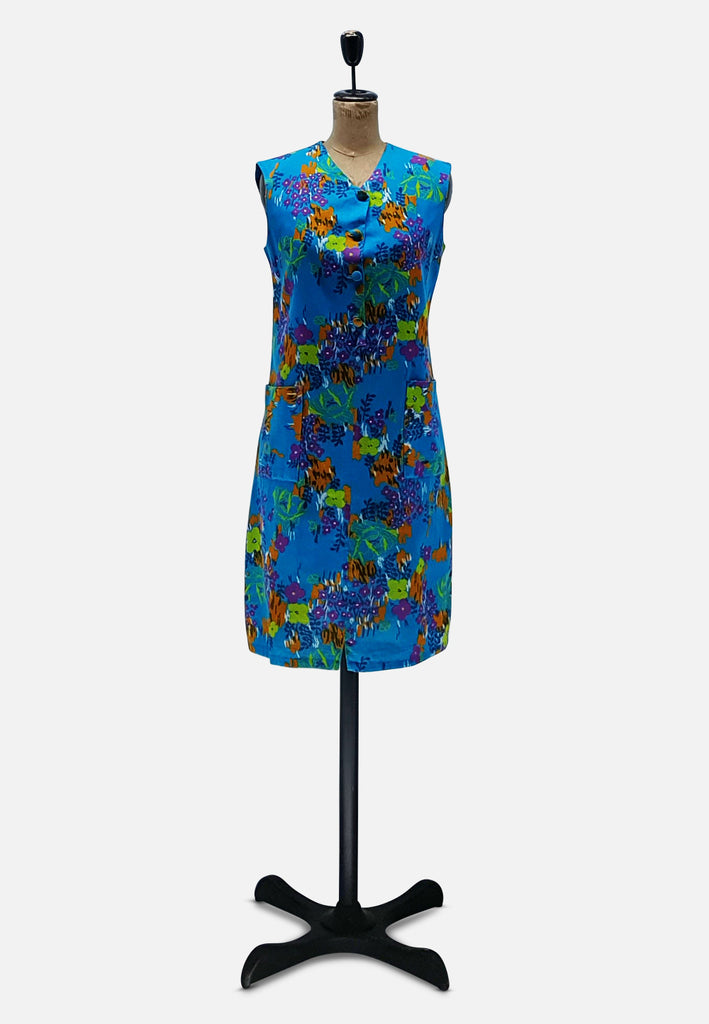 Vintage Clothing - French Blue House Dress - Painted Bird Vintage Boutique & The Aviary - Dresses