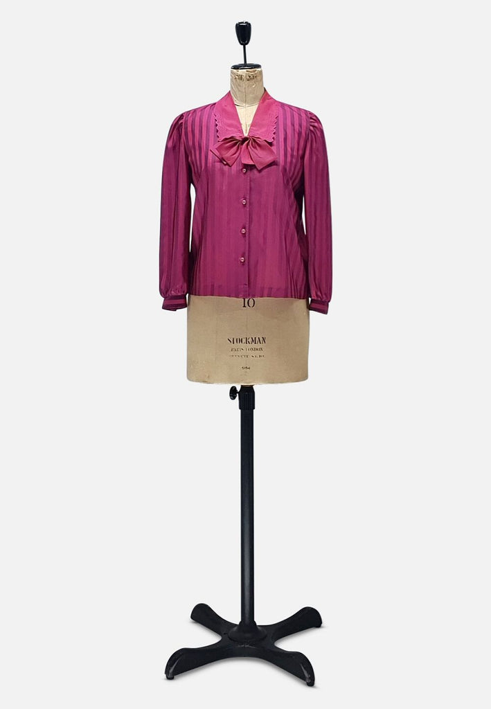 Vintage Clothing - Stripe it up in Fuchsia - Painted Bird Vintage Boutique & The Aviary - Blouse