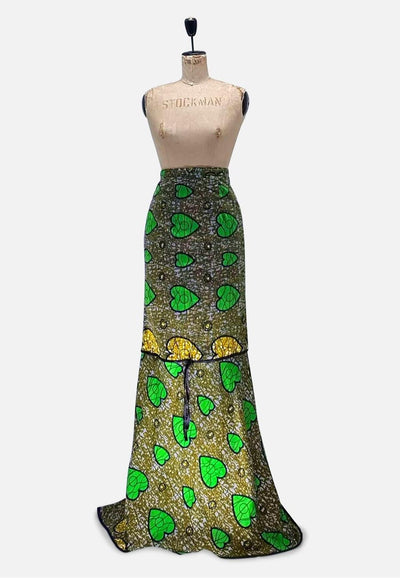 Vintage Clothing - Gorgeous Green Maxi Skirt - Painted Bird Vintage Boutique & The Aviary - Skirts