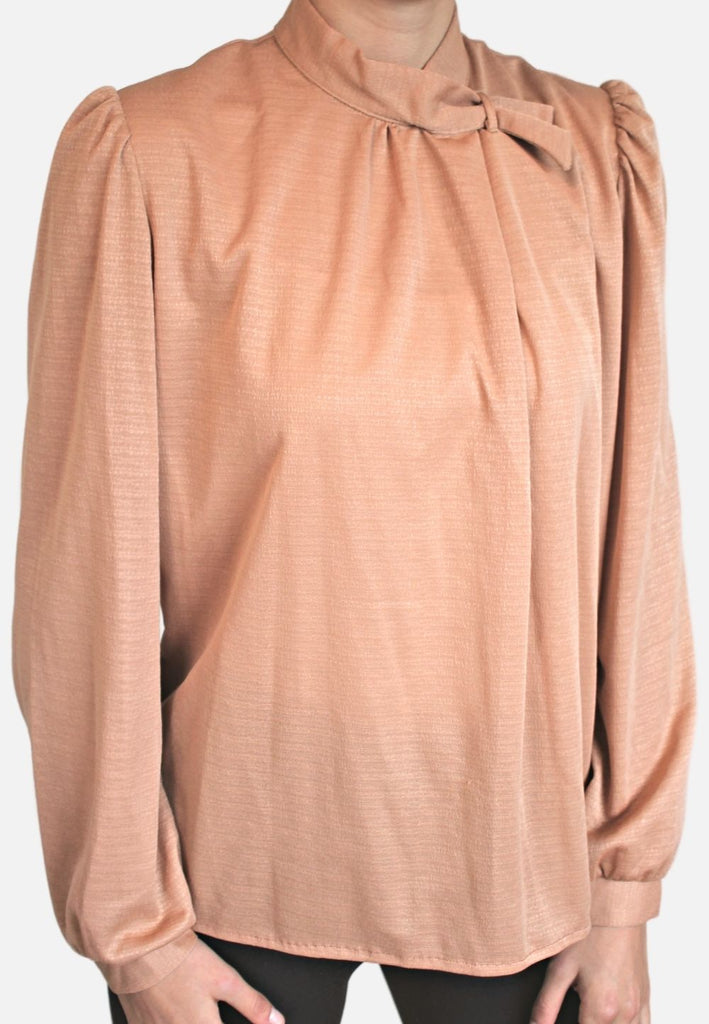 Vintage Clothing - Nude Elegance Blouse - Painted Bird Vintage Boutique & The Aviary - Blouse