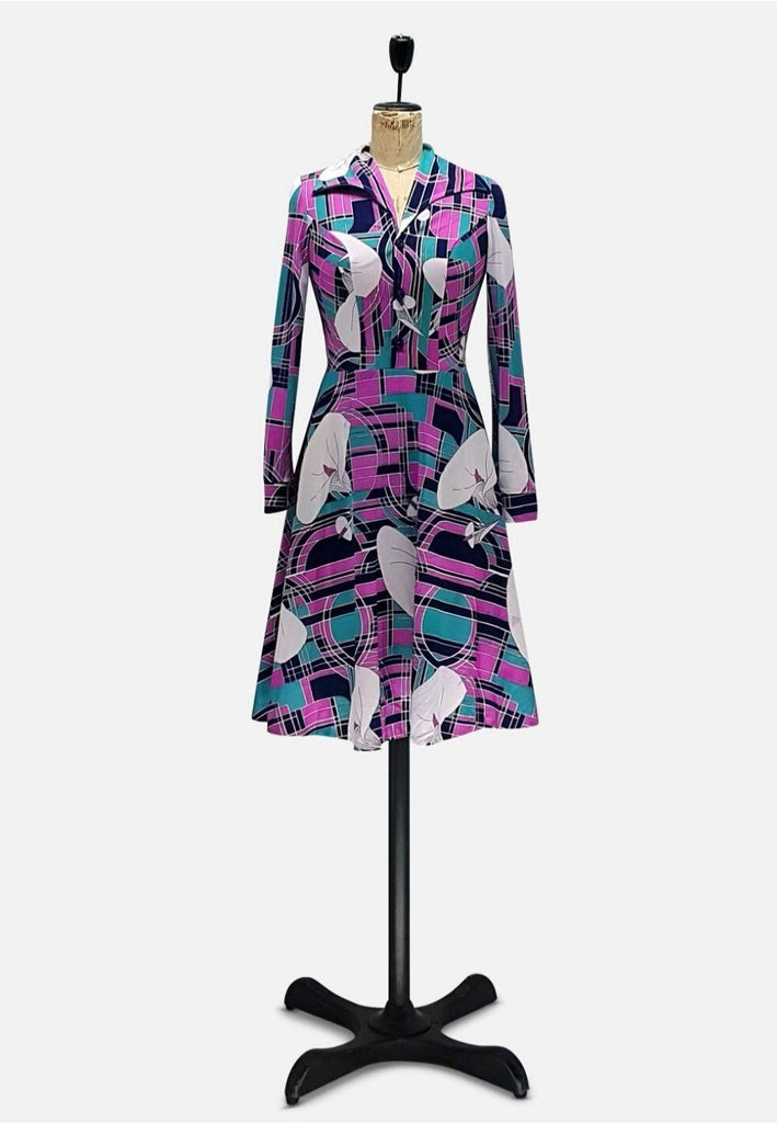 Vintage Clothing - Italian Riviera Love Geometric Dress - Painted Bird Vintage Boutique & The Aviary - Dresses
