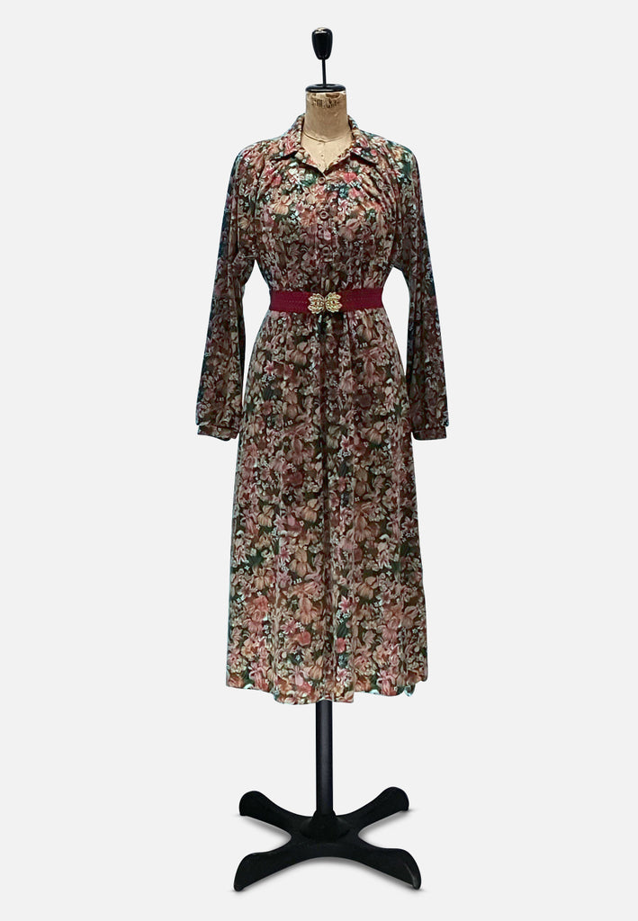 Vintage Clothing - Lilies and Orchids in the Garden - Painted Bird Vintage Boutique & The Aviary - Dresses