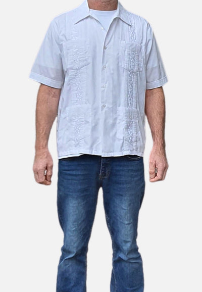 Vintage Clothing - White Yucateca Cubano - Painted Bird Vintage Boutique & The Aviary - Mens