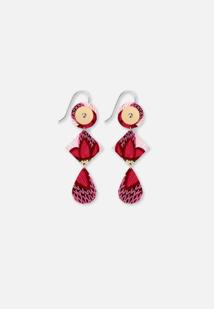 Vintage Clothing - Banksia Whimsy Drop Earrings - Painted Bird Vintage Boutique & The Aviary - Earrings