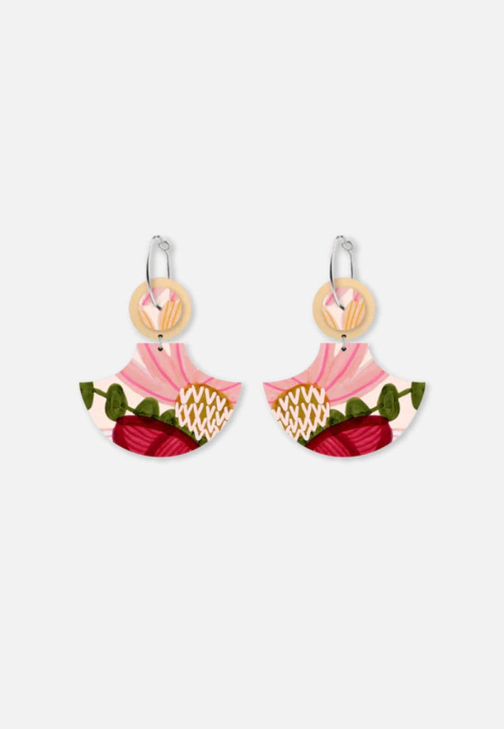 Vintage Clothing - Banksia Pagoda Hoop - Painted Bird Vintage Boutique & The Aviary - Earrings