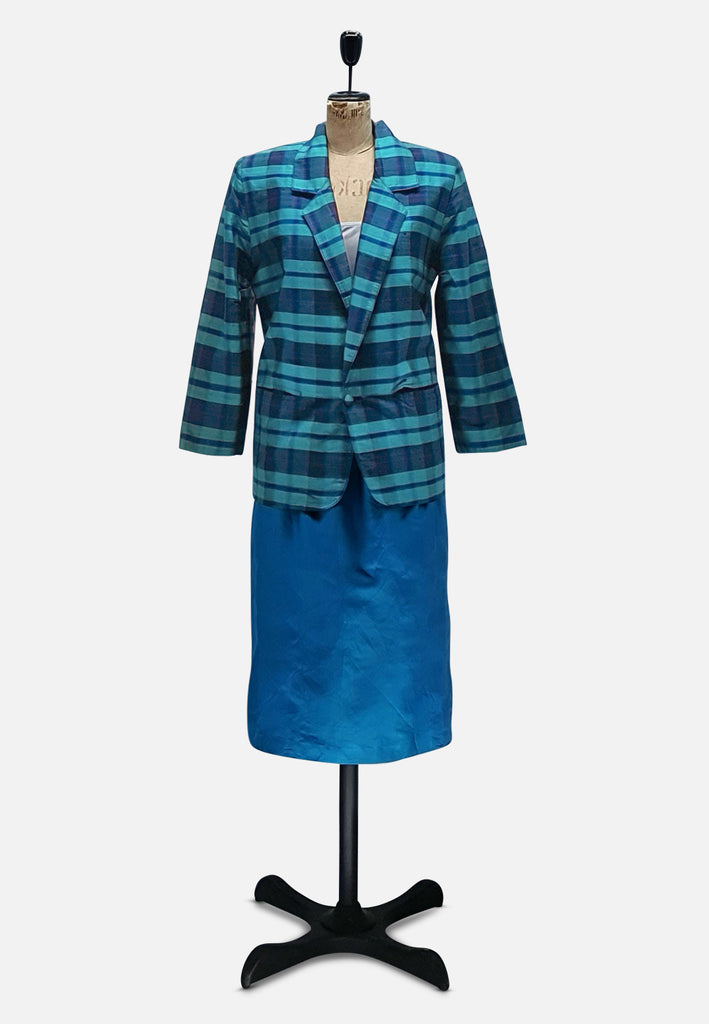 Vintage Clothing - Silken Me In Ocean Blue Jacket - Designer - Painted Bird Vintage Boutique & The Aviary - Coats & Jackets