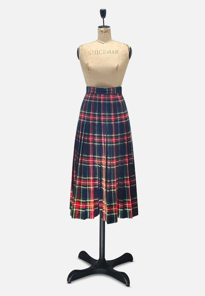 Vintage Clothing - French Tartan Skirt - Painted Bird Vintage Boutique & The Aviary - Skirts