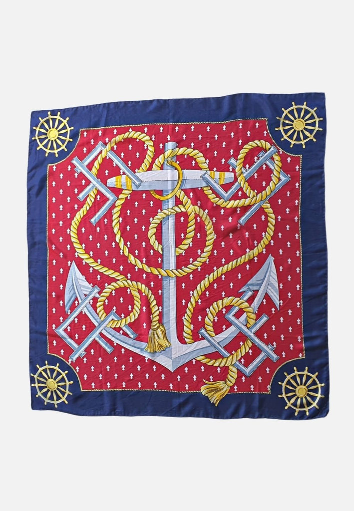 Vintage Clothing - Anchors Away Scarf - Painted Bird Vintage Boutique & The Aviary - Scarves