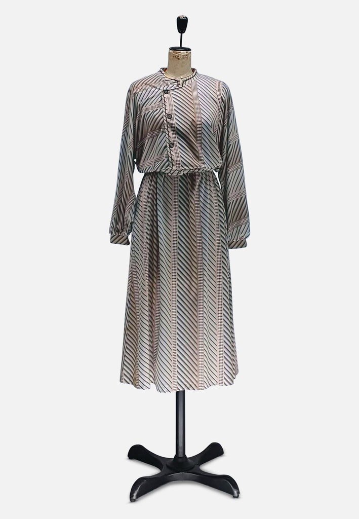 Vintage Clothing - Softee Blue and Grey Dress - Painted Bird Vintage Boutique & The Aviary - Dresses