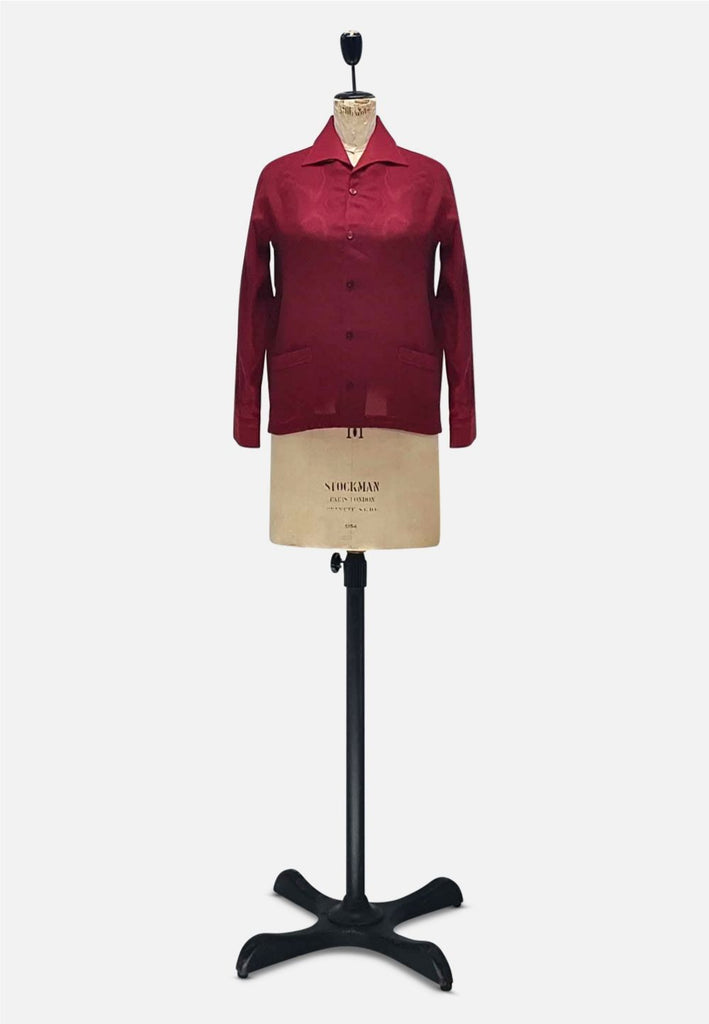 Vintage Clothing - Red Italian Woven Shirt - Painted Bird Vintage Boutique & The Aviary - Blouse