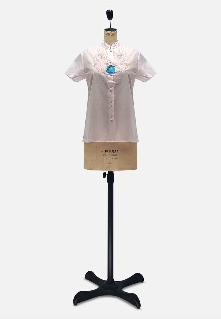 Vintage Clothing - Bouquet of Baby Pink - Painted Bird Vintage Boutique & The Aviary - Blouse