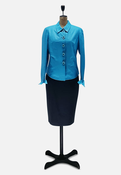 Vintage Clothing - Tantalizing Croc in Teal - Designer - Painted Bird Vintage Boutique & The Aviary - Coats & Jackets