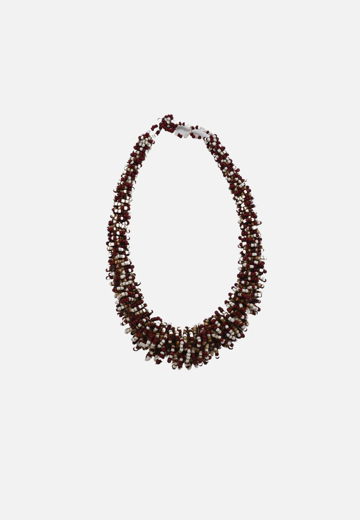 Vintage Clothing - Brown Bead - Necklace - Painted Bird Vintage Boutique & The Aviary - Necklace